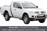 Trittbretter SCHWARZ für MITSUBISHI L200 Club Cab KAOT 2010> Edelstahl mit TÜV