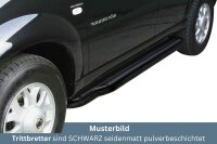 Trittbretter SCHWARZ für SSANGYONG Rexton RJ Edelstahl Ø50mm mit TÜV