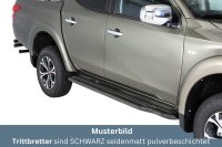 Trittbretter SCHWARZ für Fiat Fullback Doppelkabine Bj.2016> Edelstahl mit TÜV