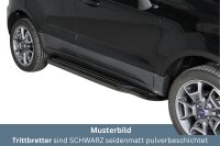Trittbretter SCHWARZ für Ford Ecosport 2014> Edelstahl Ø50mm mit TÜV