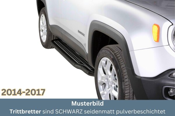 Trittbretter SCHWARZ für JEEP Renegade & Trailhawk Bj. 2014- Edelstahl mit TÜV