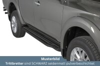 Trittbretter SCHWARZ für MITSUBISHI L200 KJOT Doppelkabine 2015- Edelstahl mit TÜV