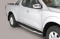 Trittbretter SCHWARZ für NISSAN Navara King Cab D231 Bj.2016- Edelstahl mit TÜV