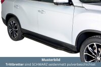 Trittbretter SCHWARZ für SSANGYONG Rexton Bj. 2018- Edelstahl Ø50mm mit TÜV