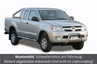 Trittbretter SCHWARZ für TOYOTA HiLux N25T Extra Cab 2006-15 Edelstahl mit TÜV