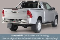 Trittbretter SCHWARZ für TOYOTA HiLux Extra Cab ab Bj. 2016- Edelstahl mit TÜV