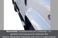 Schwellerrohre mit Tritt für LAND ROVER Defender LD 90 Edelstahl Ø76mm mit TÜV