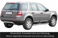 Schwellerrohre mit Tritt für LAND ROVER Freelander 2 LF 2008> V2A Ø76mm mit TÜV