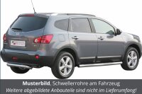 Schwellerrohre mit Tritt für NISSAN Qashqai +2 J10 2008> Edelstahl Ø76mm mit TÜV