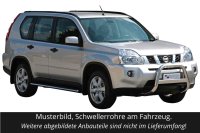 Schwellerrohre mit Tritt für NISSAN X-Trail T31 2007-10 Edelstahl Ø76mm mit TÜV