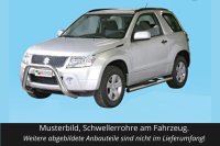 Schwellerrohre mit Tritt für SUZUKI Grand Vitara JT 3t 2005> V2A Ø76mm mit TÜV