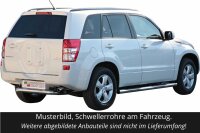 Schwellerrohre mit Tritt für SUZUKI Grand Vitara JT 5 Türer 2009> V2A Ø76mm mit TÜV