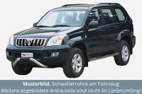 Schwellerrohre mit Tritt für TOYOTA Land Cruiser KDJ 120 5t V2A Ø76mm mit TÜV