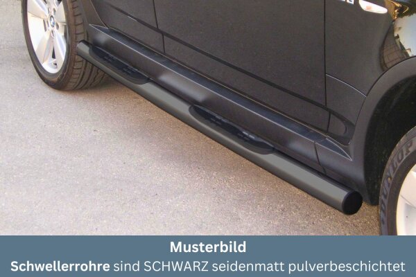 Schwellerrohre mit Tritt SCHWARZ für BMW X3 X83 2003> Edelstahl Ø76mm mit TÜV