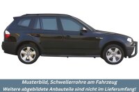 Schwellerrohre mit Tritt SCHWARZ für BMW X3 X83 2003> Edelstahl Ø76mm mit TÜV