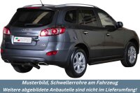 Schwellerrohre mit Tritt SCHWARZ für HYUNDAI Santa Fe CM 2010-12 V2A Ø76mm TÜV