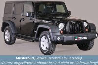 Schwellerrohre mit Tritt SCHWARZ für JEEP Wrangler JK 5 Türer 2011> Ø76mm mit TÜV