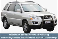 Schwellerrohre mit Tritt SCHWARZ für KIA Sportage JE 2008-10 V2A Ø76mm mit TÜV