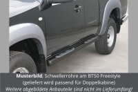 Schwellerrohre mit Tritt SCHWARZ für MAZDA BT50 UN 2007> V2A Ø76mm TÜV