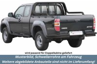 Schwellerrohre mit Tritt SCHWARZ für MAZDA BT50 UN 2007> V2A Ø76mm TÜV