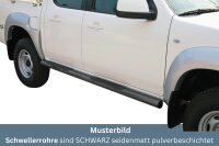 Schwellerrohre mit Tritt SCHWARZ für MAZDA BT50 Doppelkabine UN 2009-12 V2A TÜV