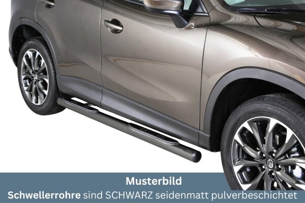 Schwellerrohre mit Tritt SCHWARZ für MAZDA CX5 2015-2016 Edelstahl Ø76mm mit TÜV