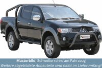 Schwellerrohre mit Tritt SCHWARZ für MITSUBISHI L200 Doppelkabine 2006-09 TÜV