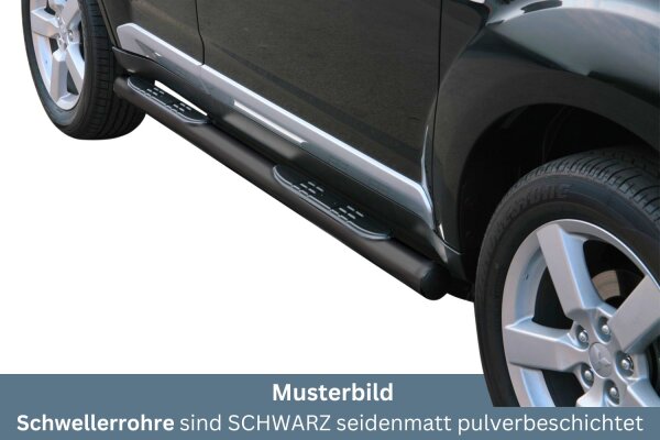 Schwellerrohre mit Tritt SCHWARZ für MITSUBISHI Outlander CWO 2007-09 V2A TÜV