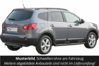 Schwellerrohre mit Tritt SCHWARZ für NISSAN Qashqai +2 J10 2008> V2A Ø76mm TÜV