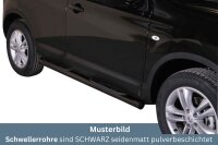 Schwellerrohre mit Tritt SCHWARZ für NISSAN Qashqai J10 2010> V2A Ø76mm mit TÜV