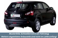 Schwellerrohre mit Tritt SCHWARZ für NISSAN Qashqai J10 2010> V2A Ø76mm mit TÜV