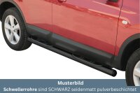 Schwellerrohre mit Tritt SCHWARZ für NISSAN Qashqai J10 2007-10 V2A Ø76mm TÜV