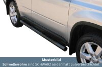 Schwellerrohre mit Tritt SCHWARZ für NISSAN X-Trail...