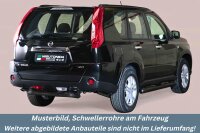 Schwellerrohre mit Tritt SCHWARZ für NISSAN X-Trail T31 2011> V2A Ø76mm mit TÜV