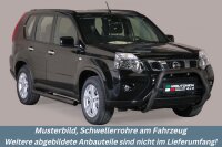 Schwellerrohre mit Tritt SCHWARZ für NISSAN X-Trail T31 2011> V2A Ø76mm mit TÜV