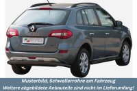 Schwellerrohre mit Tritt SCHWARZ für RENAULT Koleos Y 2008> V2A Ø76mm mit TÜV