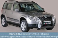 Schwellerrohre mit Tritt SCHWARZ für SKODA Yeti 5L 2010> Edelstahl Ø76mm mit TÜV