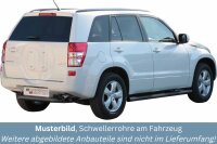 Schwellerrohre mit Tritt SCHWARZ für SUZUKI Grand Vitara JT 5t 2009> Ø76mm TÜV