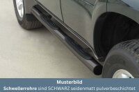 Schwellerrohre mit Tritt SCHWARZ für TOYOTA Land Cruiser J12 Prado KDJ 120 5 türer Ø76mm TÜV