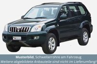 Schwellerrohre mit Tritt SCHWARZ für TOYOTA Land Cruiser J12 Prado KDJ 120 5 türer Ø76mm TÜV