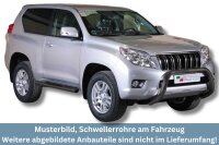 Schwellerrohre mit Tritt SCHWARZ für TOYOTA Land Cruiser 150 J15 3-Türer Ø76mm TÜV