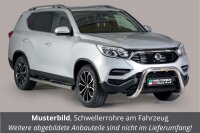 Schwellerrohre mit Tritt für SSANGYONG Rexton Bj. 2018- Edelstahl Ø76mm mit TÜV