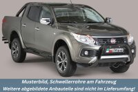 Schwellerrohre mit Tritt SCHWARZ für Fiat Fullback Doppelkabine Bj.2016> V2A TÜV