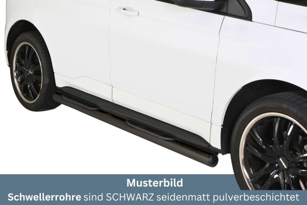 Schwellerrohre mit Tritt SCHWARZ für FORD Edge ab Bj. 2016> V2A Ø76mm mit TÜV