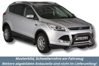 Schwellerrohre mit Tritt SCHWARZ für FORD Kuga Bj. 2013-16 V2A Ø76mm mit TÜV