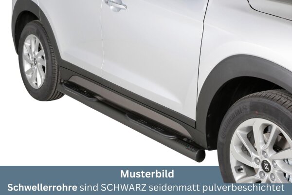 Schwellerrohre mit Tritt SCHWARZ für HYUNDAI Tucson TL ab Bj. 2015- Ø76mm TÜV