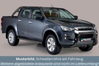 Schwellerrohre mit Tritt SCHWARZ für ISUZU D-Max Bj.2020- Doppelkabine V2A TÜV