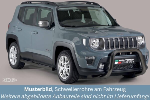 Schwellerrohre mit Tritt SCHWARZ für JEEP Renegade & Trailhawk Bj. 2014- V2A TÜV