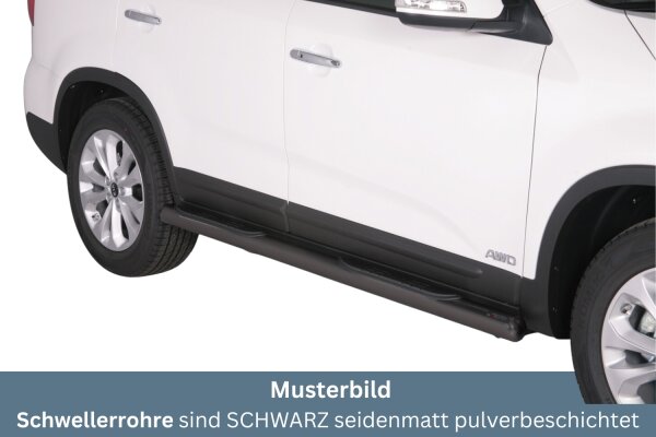 Schwellerrohre mit Tritt SCHWARZ für KIA Sorento XM Facelift Bj. 2012-14 V2A TÜV