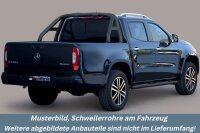 Schwellerrohre mit Tritt SCHWARZ für MERCEDES X-Klasse W470 V2A Ø76mm TÜV